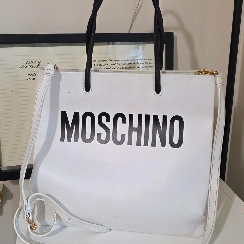 Moschino couture white leather